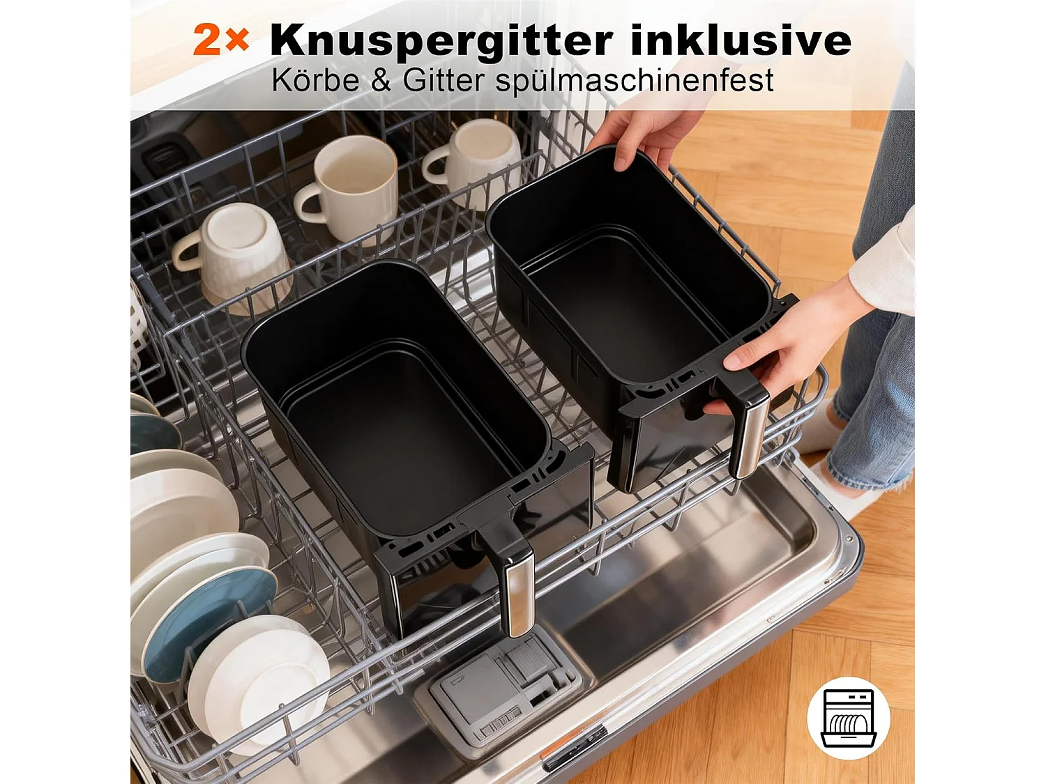 ZMH Friteuse chaud double zone 10L 2200W écran tactile avec fenêtre de visualisation compatible lave-vaisselle