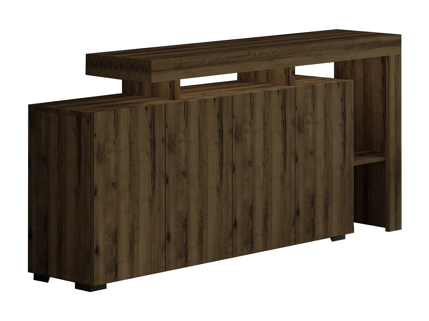 Buffet en bois "Beliz" - 170 x 35 x 80 cm - Noyer Antique
