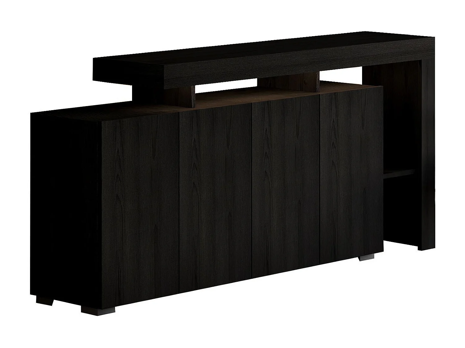 Buffet en bois "Beliz" - 170 x 35 x 80 cm - Bois Noir
