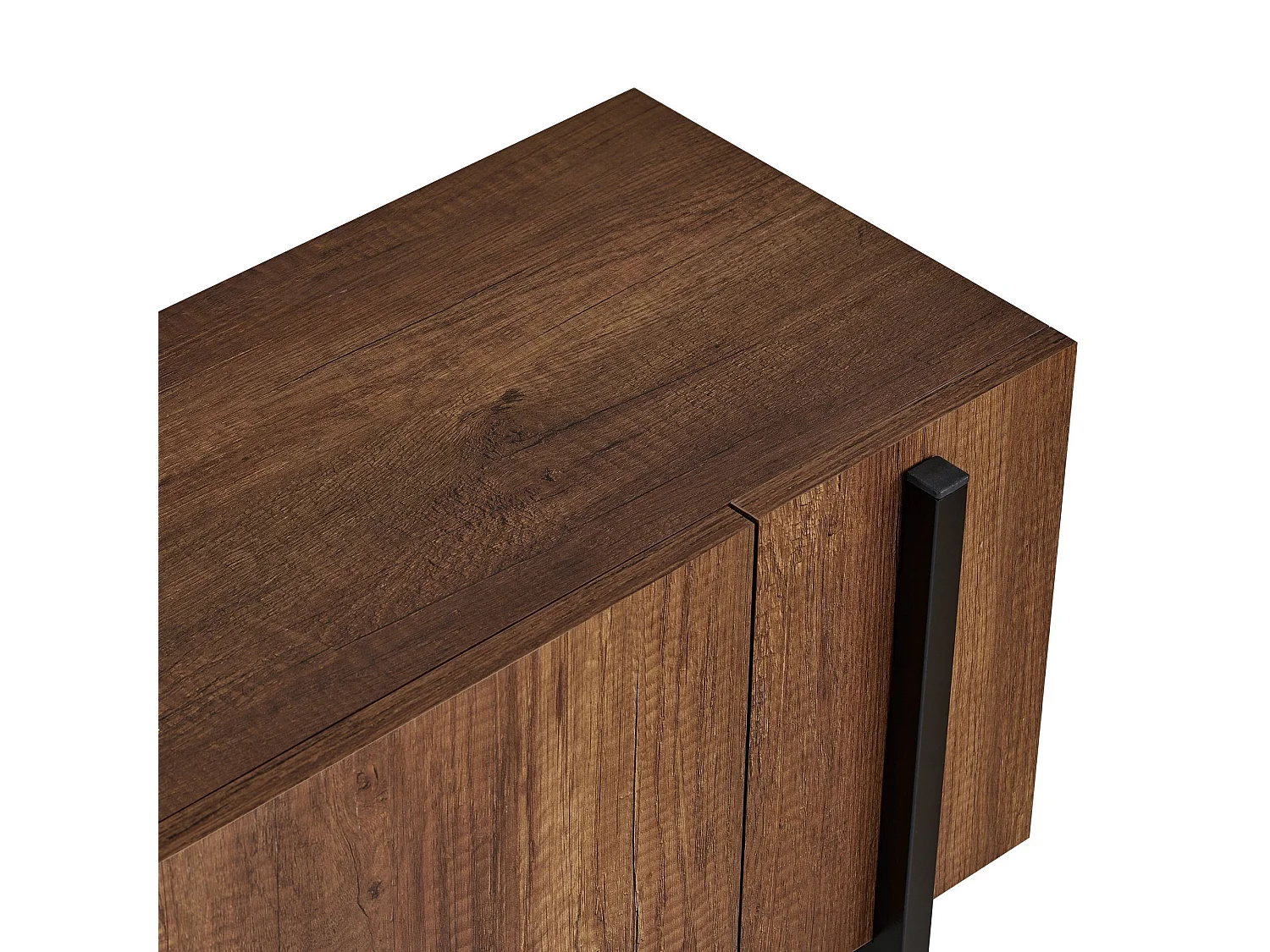 TV-Möbel aus Holz "Nexus" - 180 x 30 x 45 cm - Nussbaum Barock / Schwarz