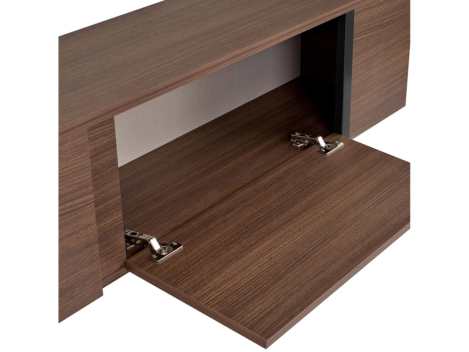 TV-Möbel aus Holz "Onera" - 180 x 30 x 50 cm - Nussbaum / Schwarz