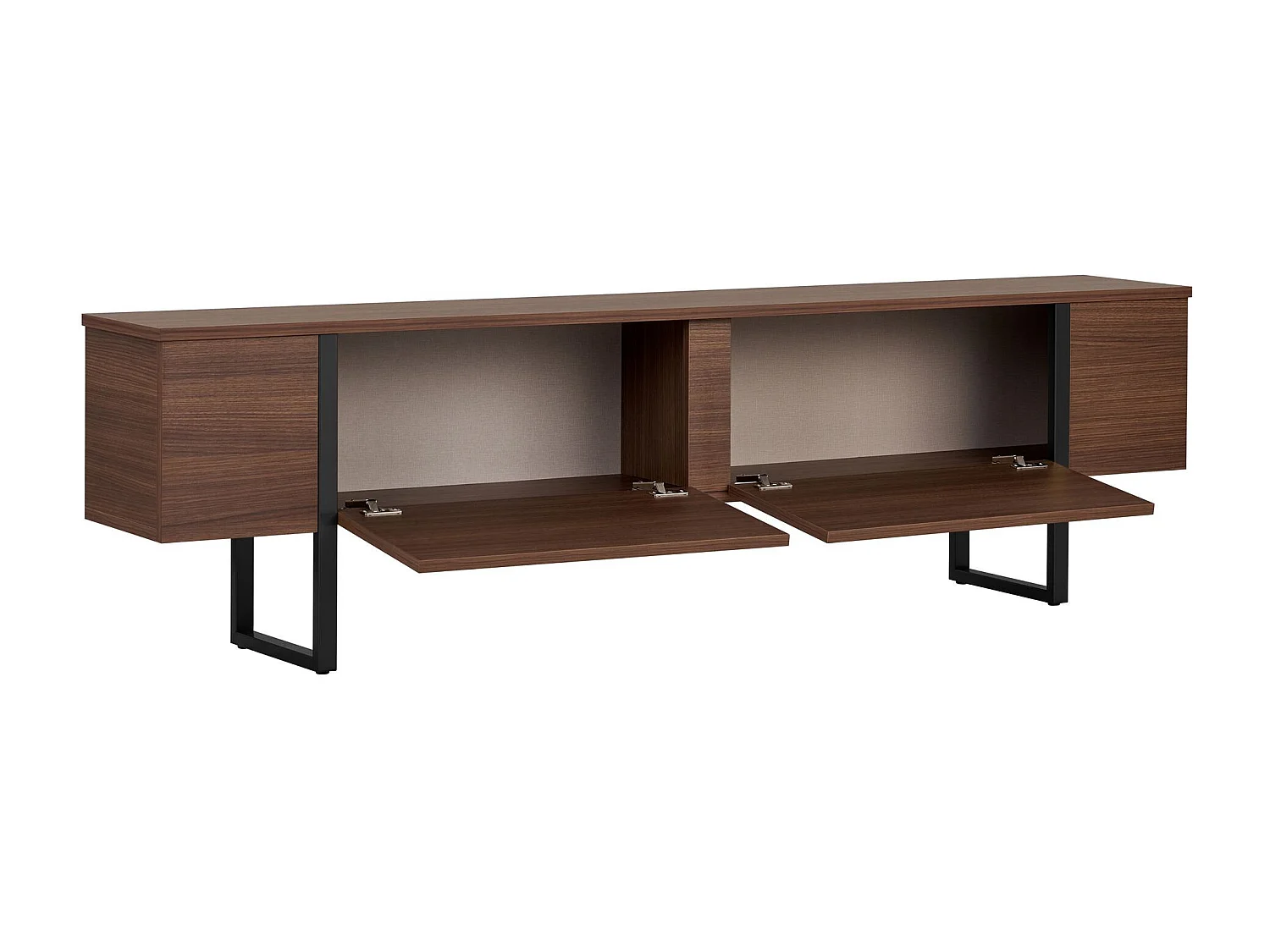 TV-Möbel aus Holz "Onera" - 180 x 30 x 50 cm - Nussbaum / Schwarz