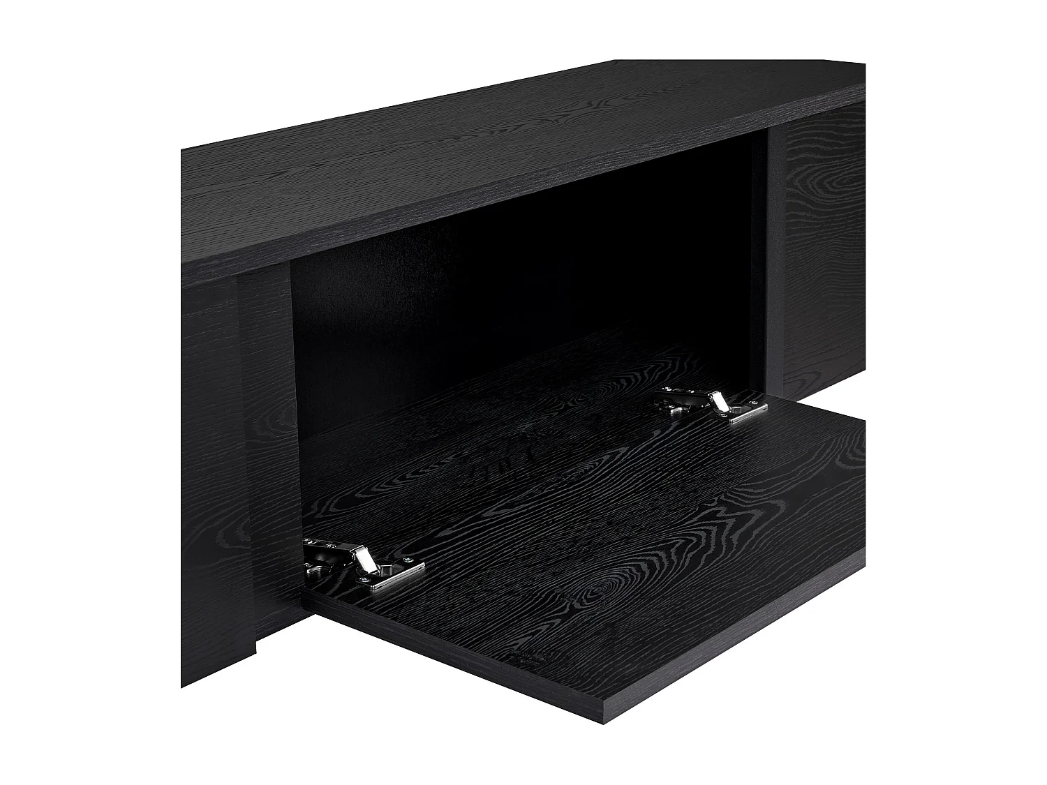 TV-Möbel aus Holz "Onera" - 180 x 30 x 50 cm - Holz Schwarz / Schwarz