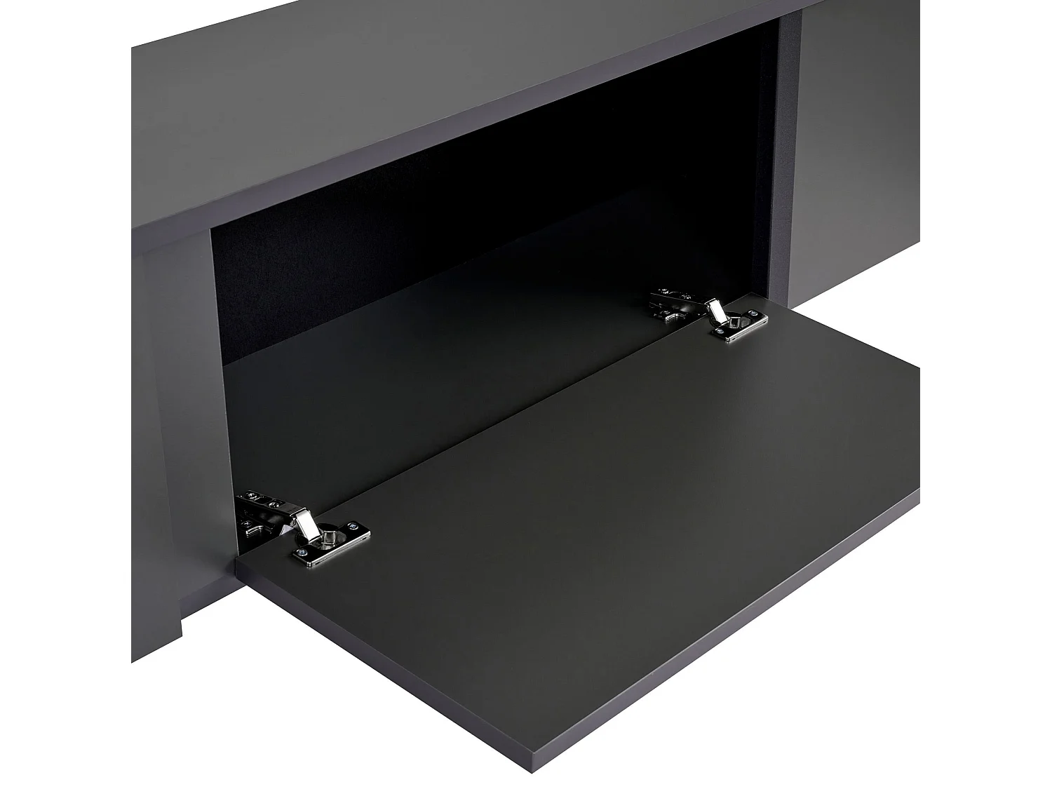 TV-Möbel aus Holz "Onera" - 180 x 30 x 50 cm - Anthrazit / Schwarz