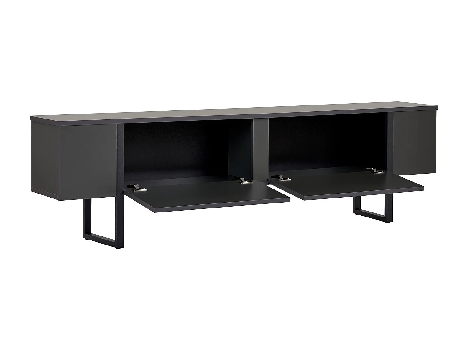 TV-Möbel aus Holz "Onera" - 180 x 30 x 50 cm - Anthrazit / Schwarz