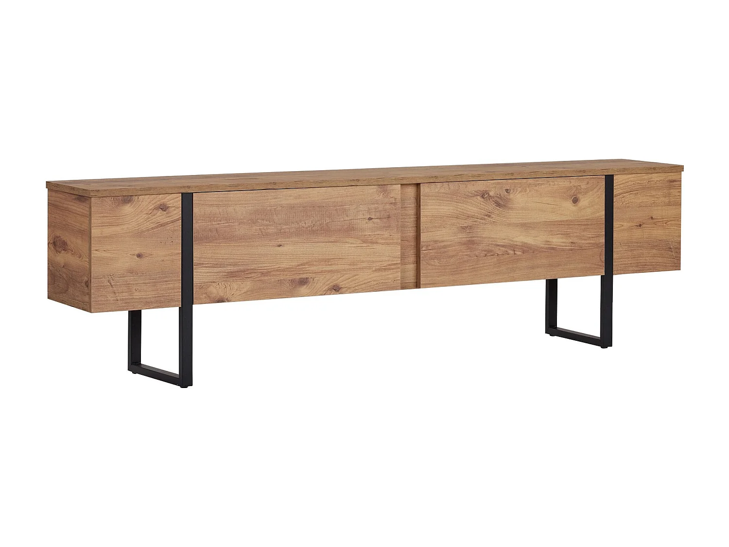 TV-Möbel aus Holz "Onera" - 180 x 30 x 50 cm - Atlantikkiefer / Schwarz