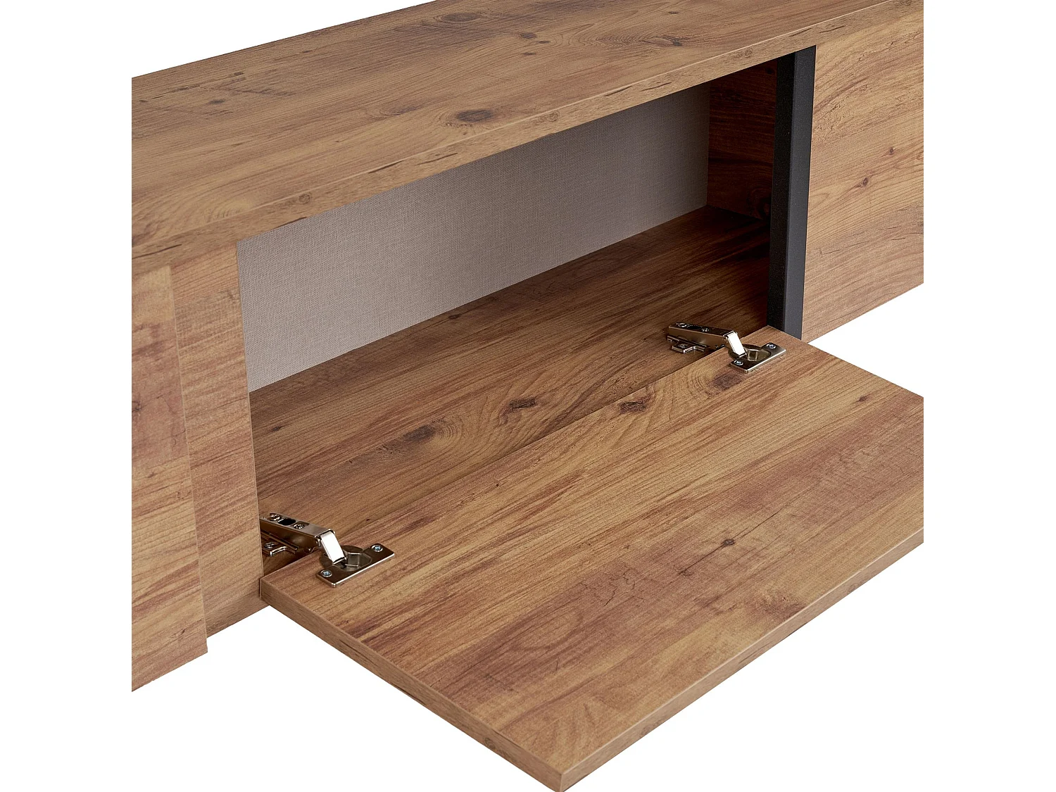 TV-Möbel aus Holz "Onera" - 180 x 30 x 50 cm - Atlantikkiefer / Schwarz