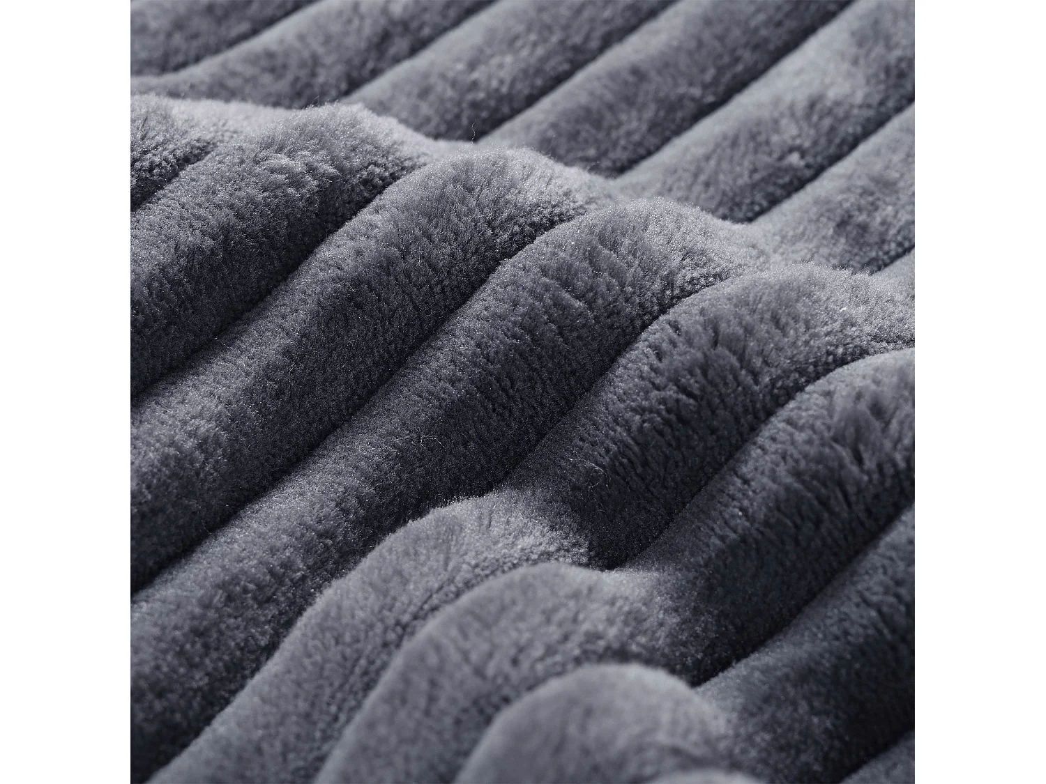 Canapé d'angle velours côtelé gris avec méridienne sans montage 261x146x65cm