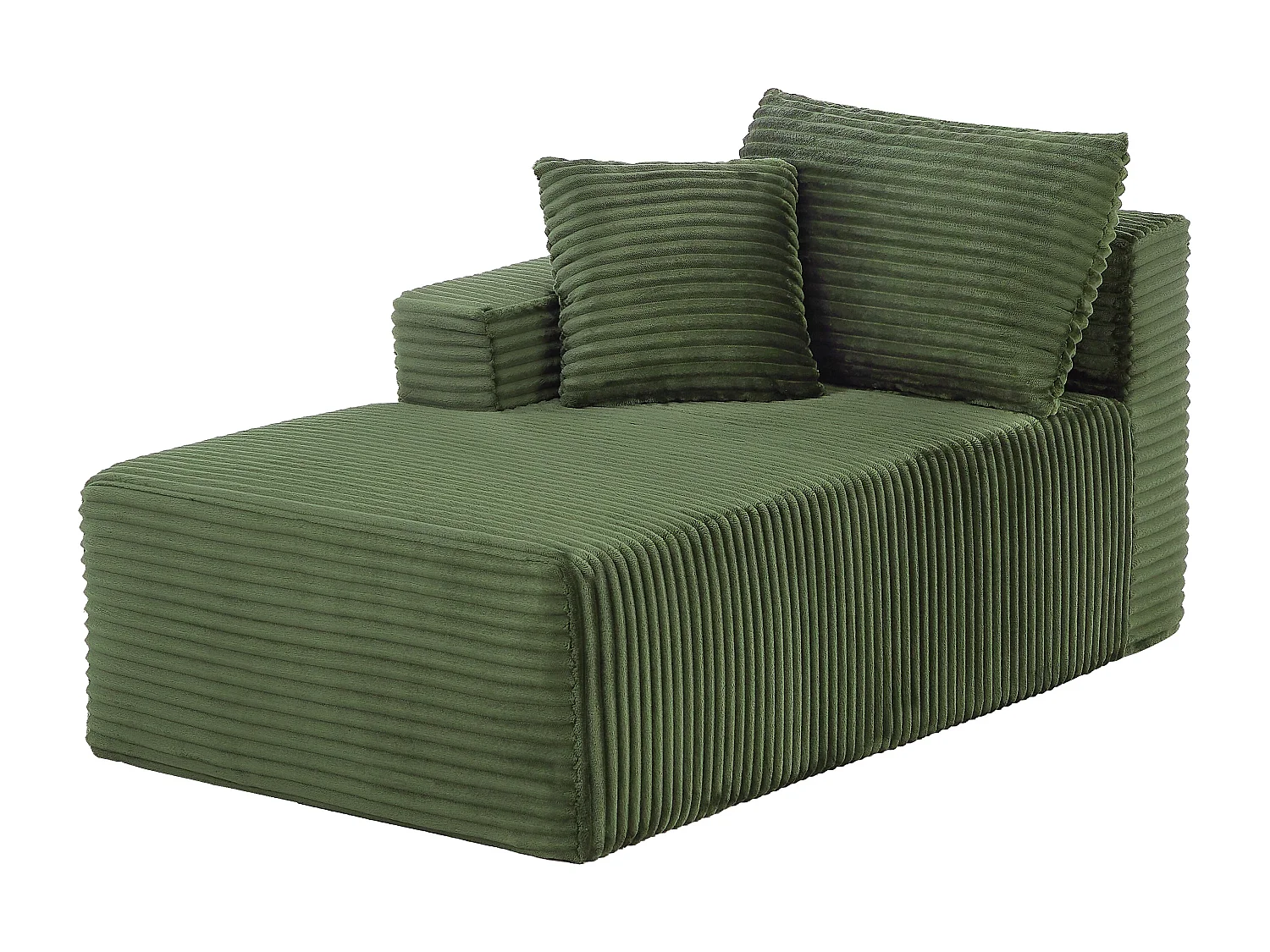 Canapé d'angle 3 places modulable L-shape vert, mousse mémoire sans montage