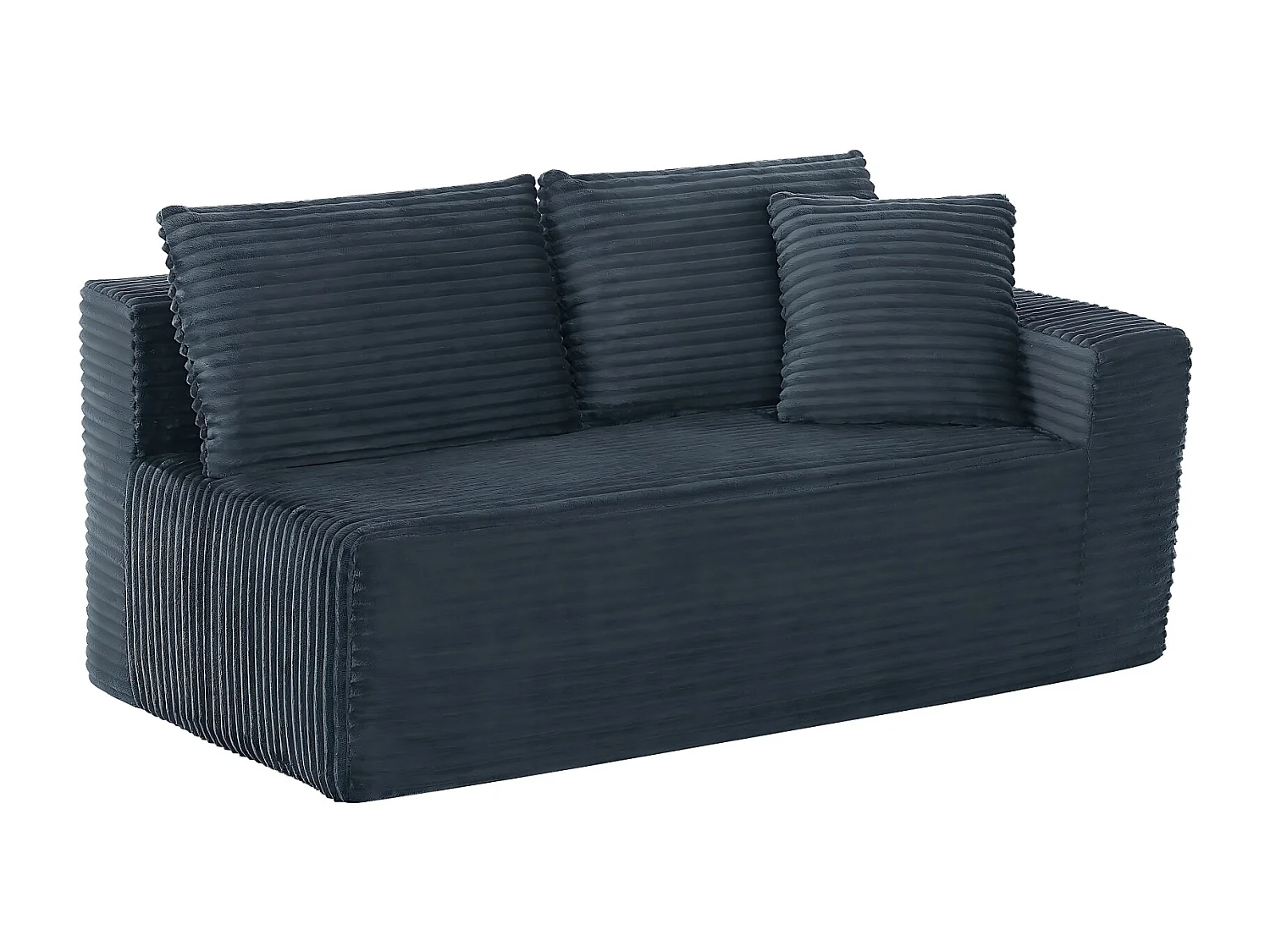 Canapé d'angle modulable 3 places, mousse mémoire, tissu gris foncé