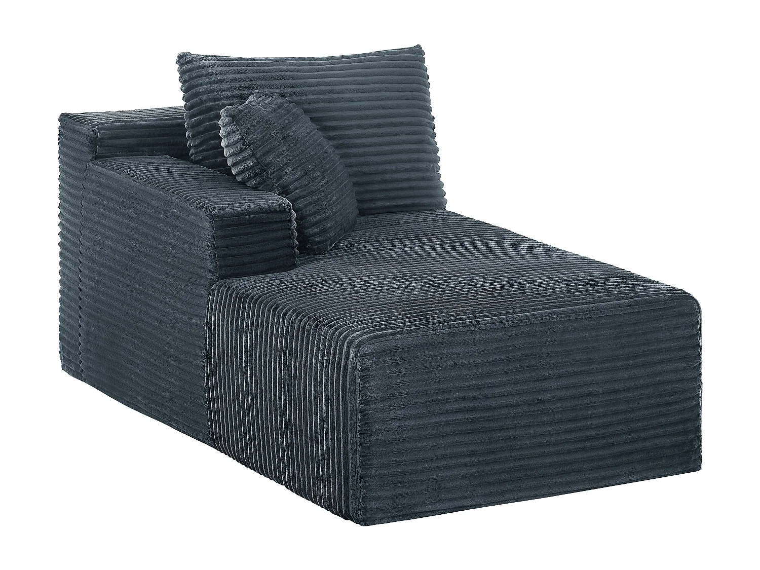 Canapé d'angle modulable 3 places, mousse mémoire, tissu gris foncé