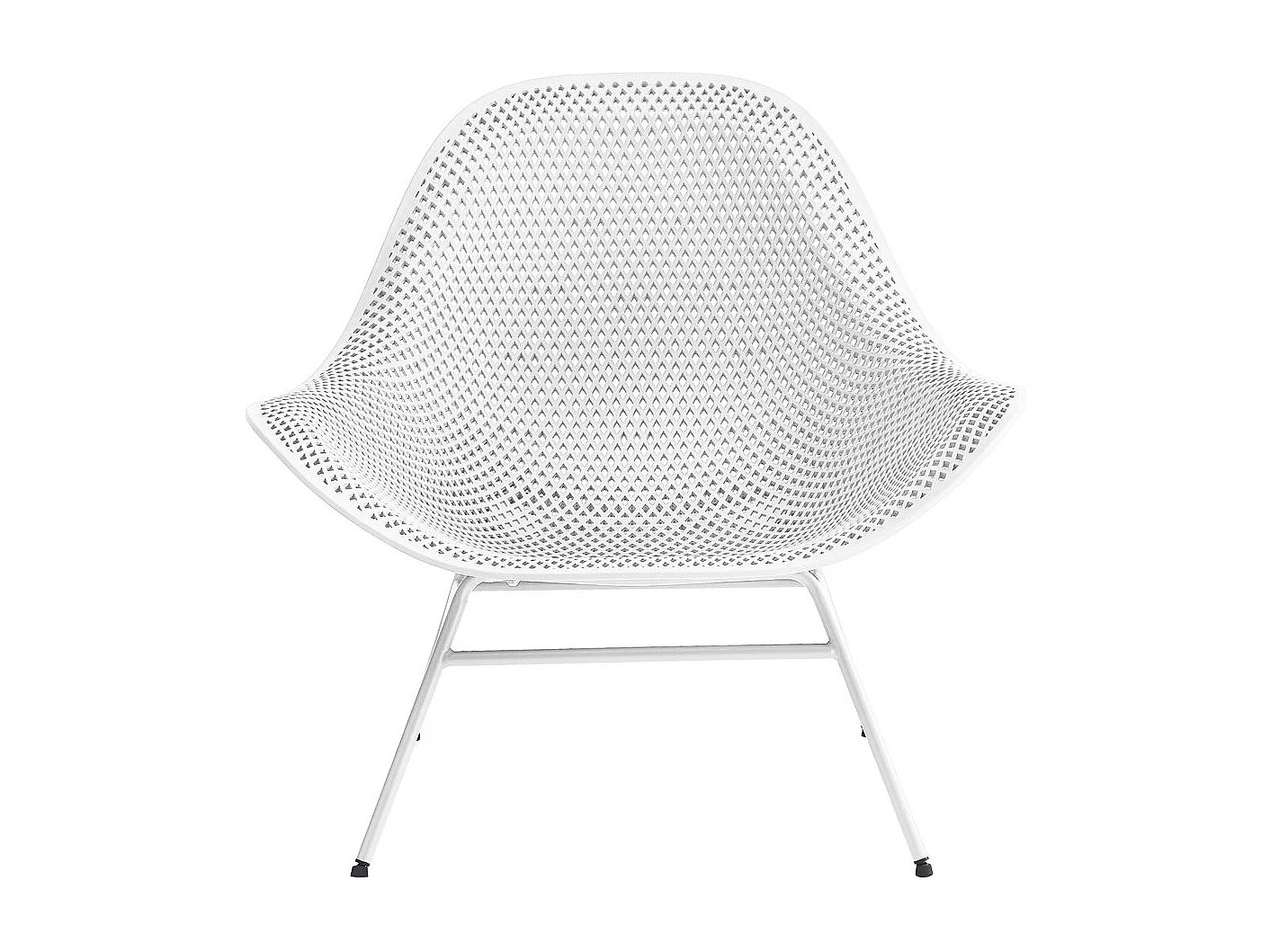 Lot de 2 fauteuils de jardin avec table basse "Soléna" - Blanc