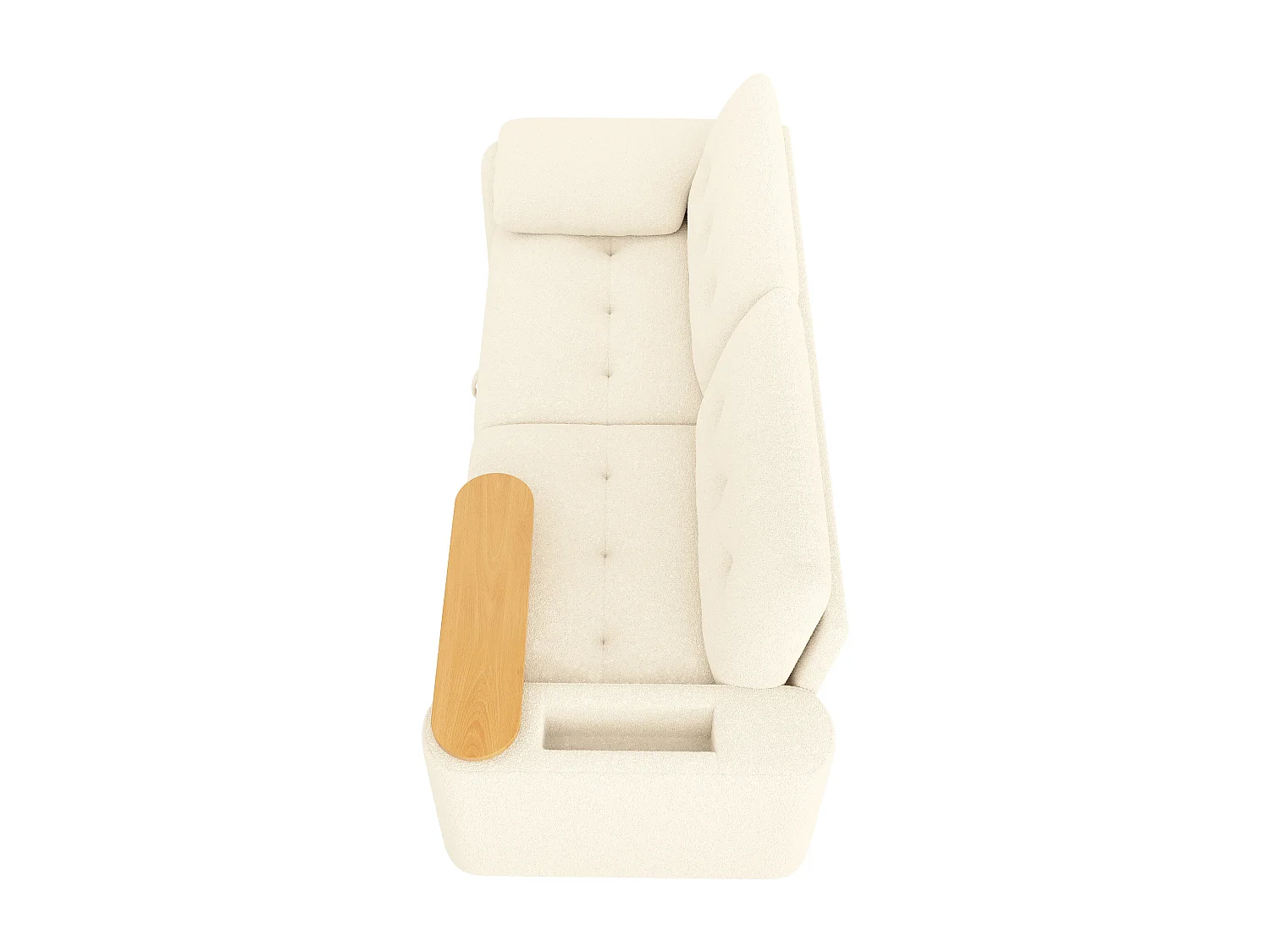 Canapé 3 places avec coffre en tissu beige