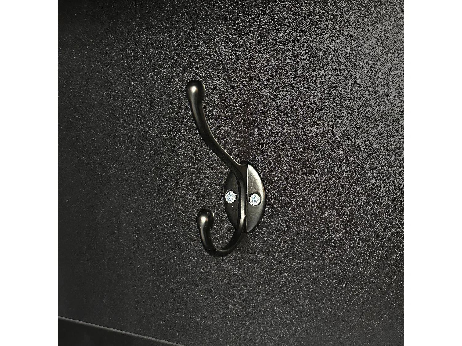 Vestiaire à l'entrée noir avec porte-manteaux étagères et assise 120x40x190 cm