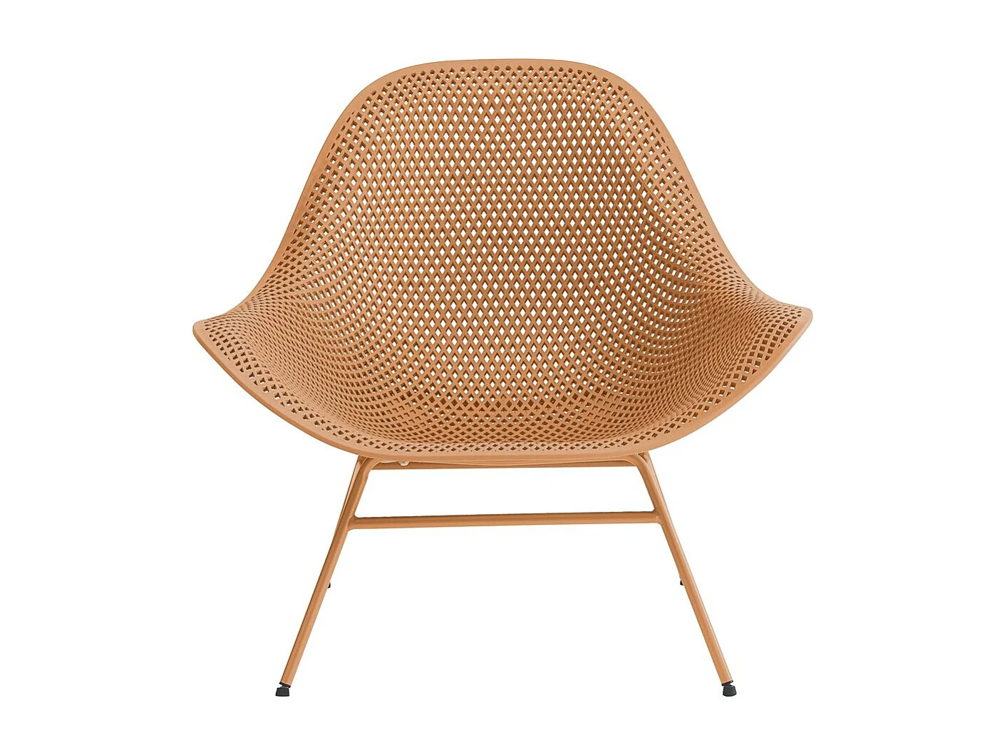 Lot de 2 fauteuils de jardin avec table basse "Soléna" - Orange