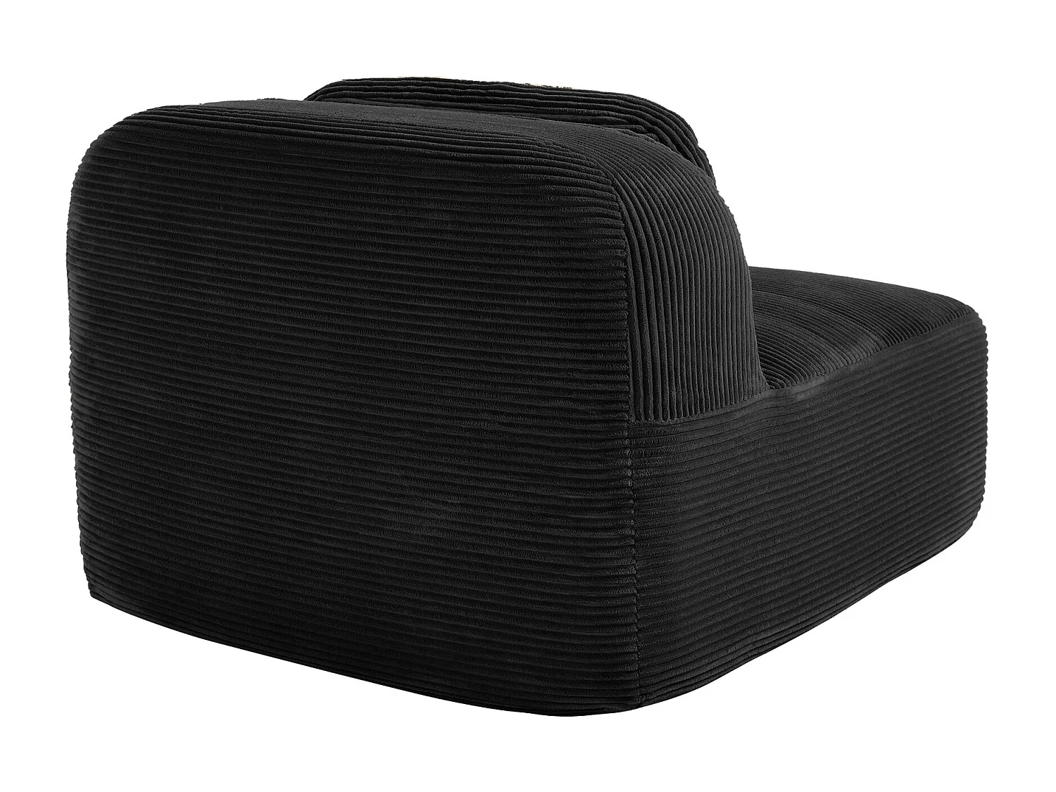 Canapé fauteuil modulable sans accoudoirs en velours côtelé noir 90x103cm