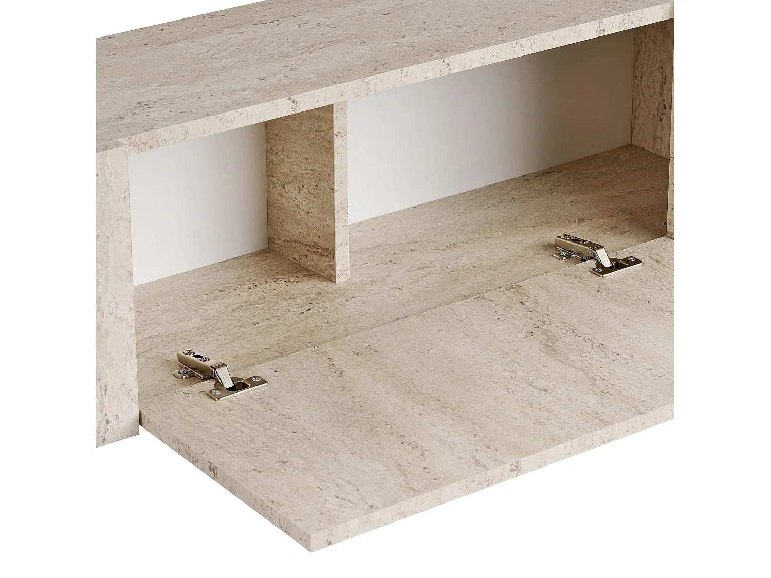 TV-Möbel aus Holz "Nexus" - 180 x 30 x 45 cm - Travertin / Gold