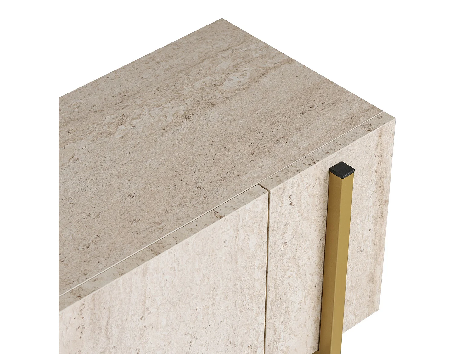 TV-Möbel aus Holz "Nexus" - 180 x 30 x 45 cm - Travertin / Gold