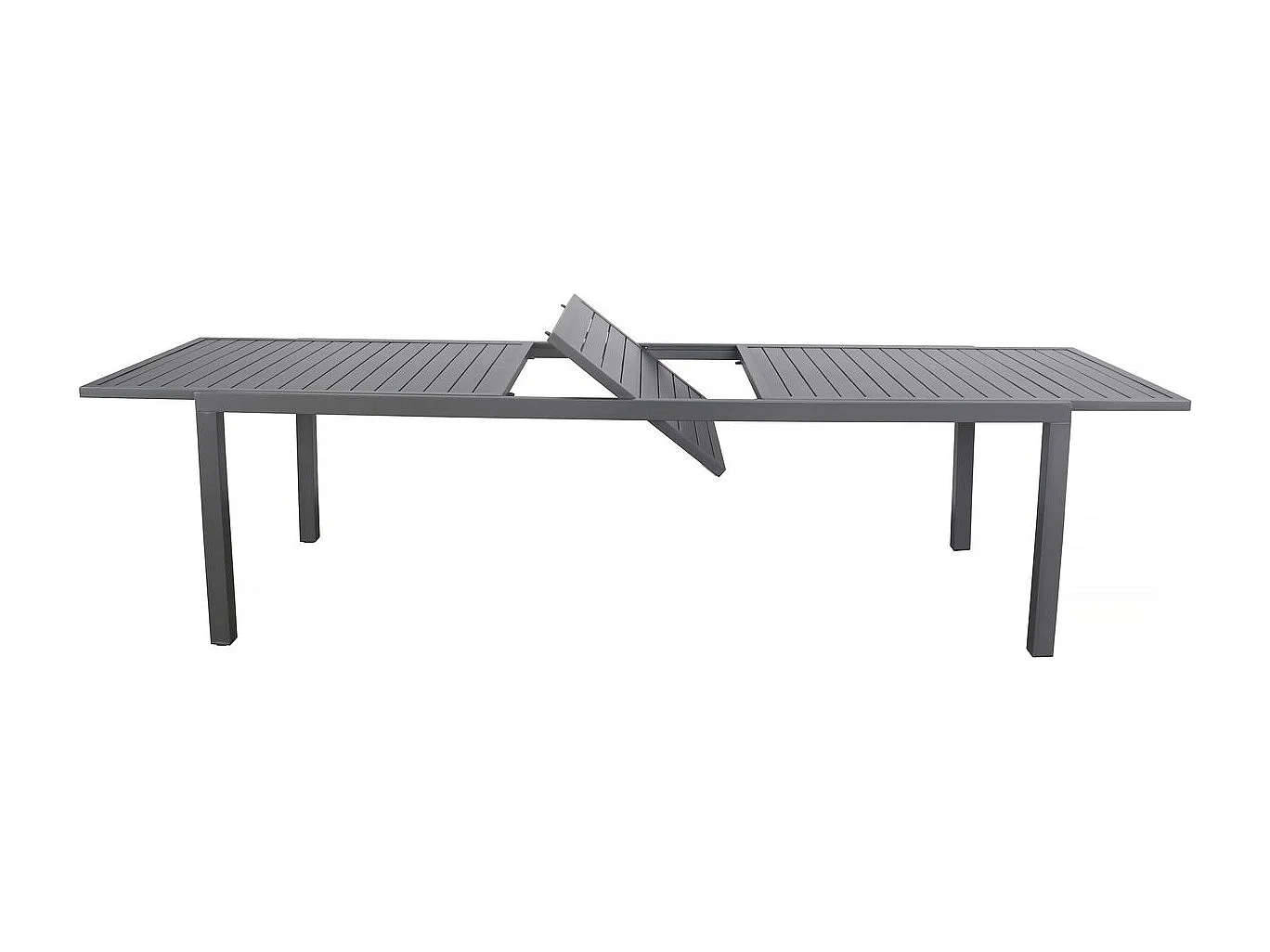 Mesa de jardim metálica extensível "Salou" - 240/300 x 100 x 75 cm - Cinzento