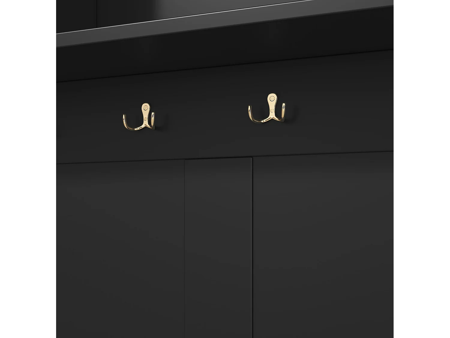 Vestiaire à l'entrée noir banc à chaussures porte manteau 120x40x191cm