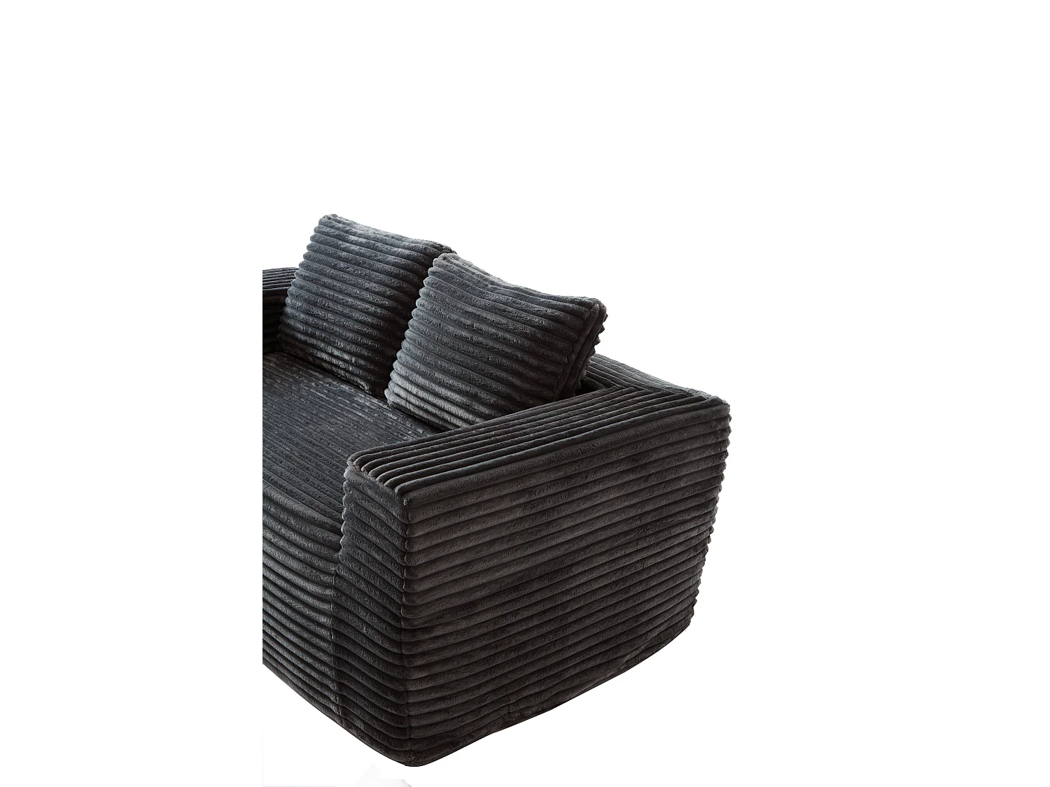 Canapé 2 places en tissu côtelé gris 160x88x58 cm