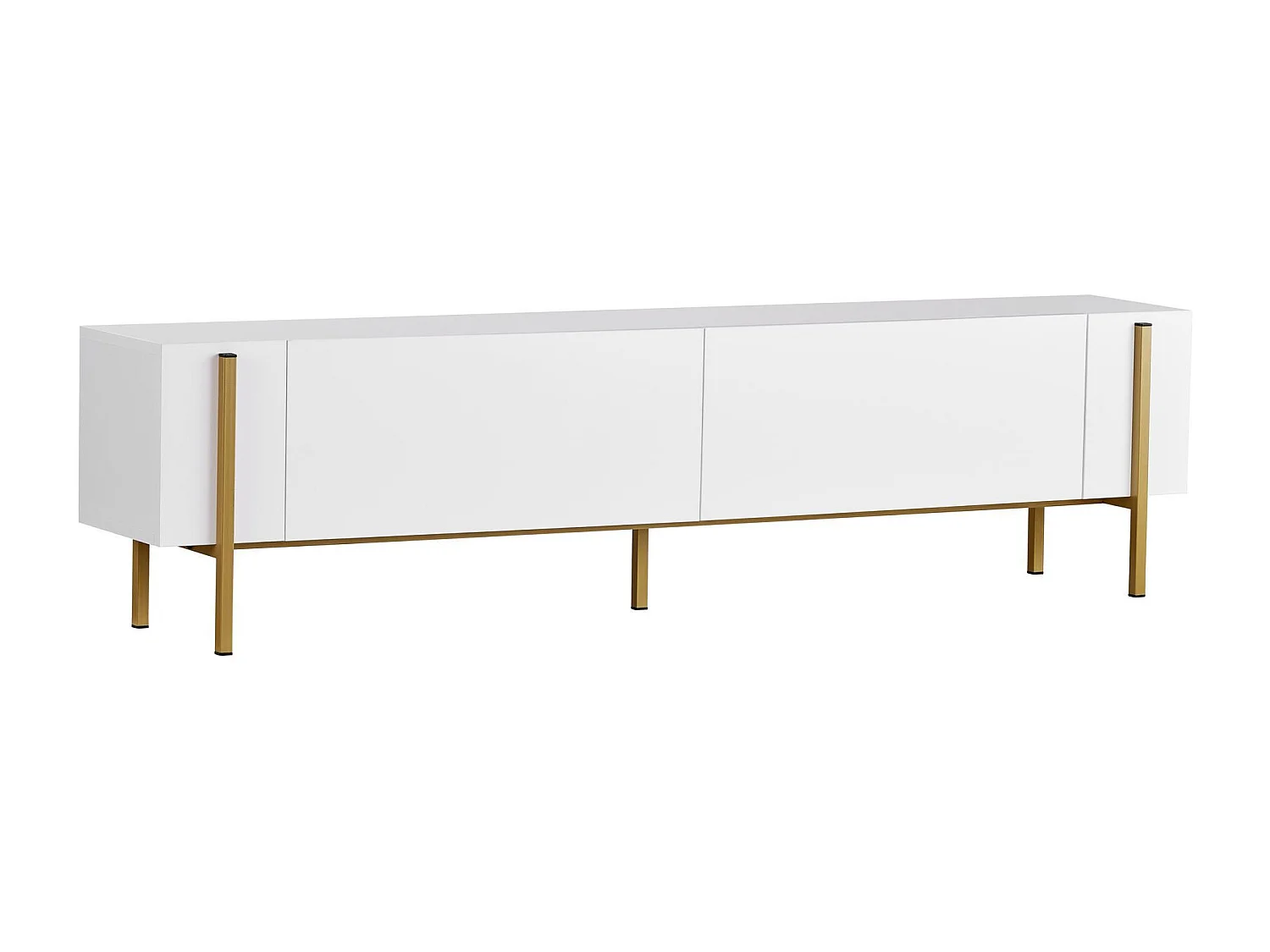 TV-Möbel aus Holz "Nexus" - 180 x 30 x 45 cm - Weiß / Gold