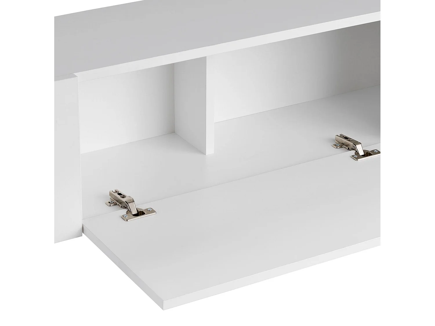 Meuble TV en bois "Nexus" - 180 x 30 x 45 cm - Blanc / Or