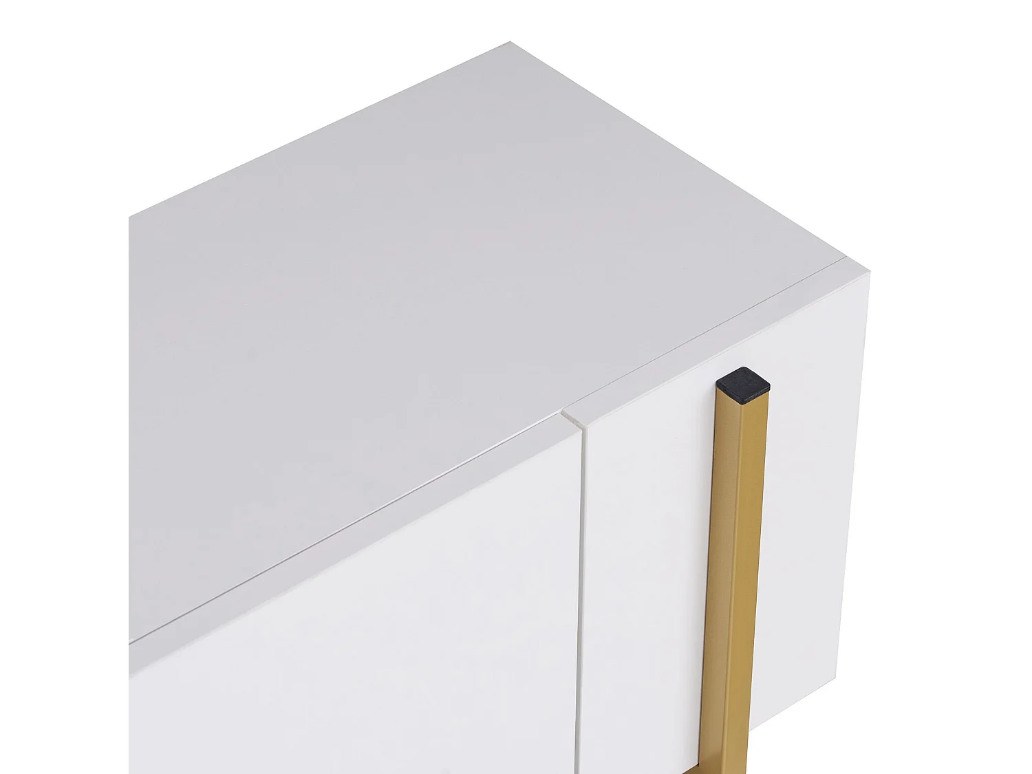 Meuble TV en bois "Nexus" - 180 x 30 x 45 cm - Blanc / Or