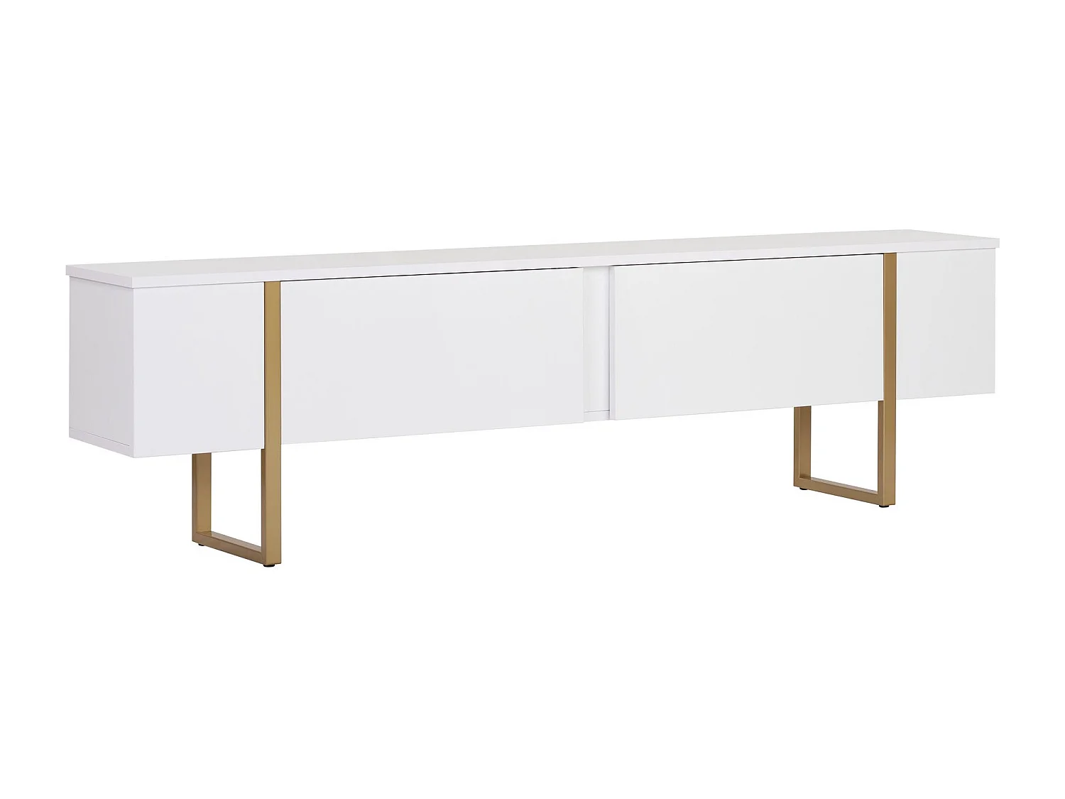 TV-Möbel aus Holz "Onera" - 180 x 30 x 50 cm - Weiß / Gold