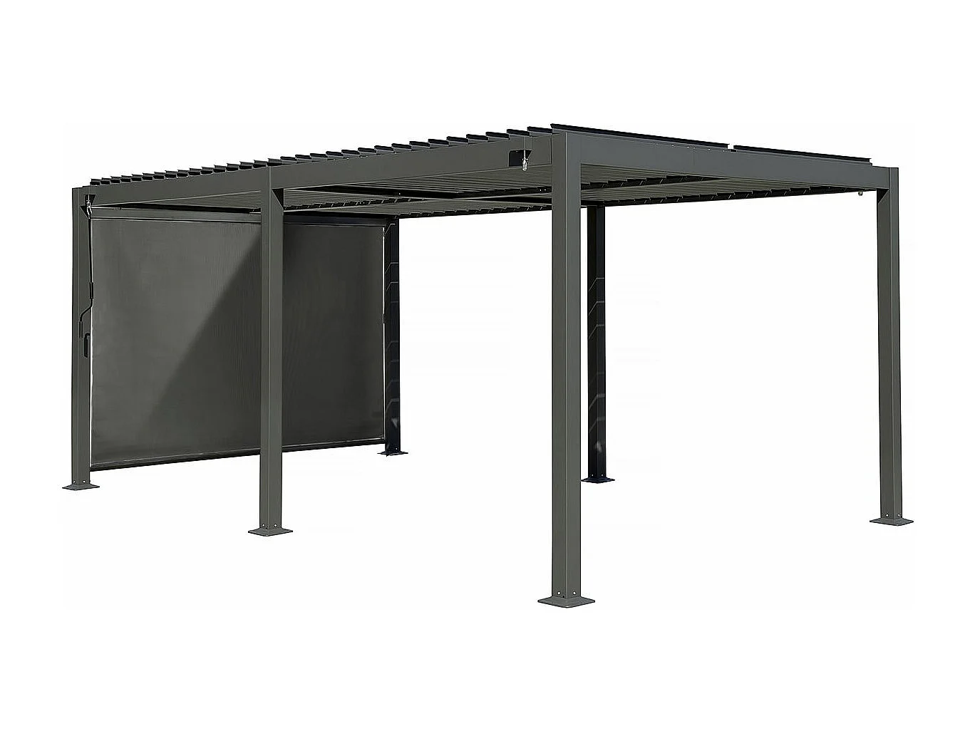 Kensington" bioklimatologische pergola met aluminium zonnescherm - 3 x 5 m - Grijs