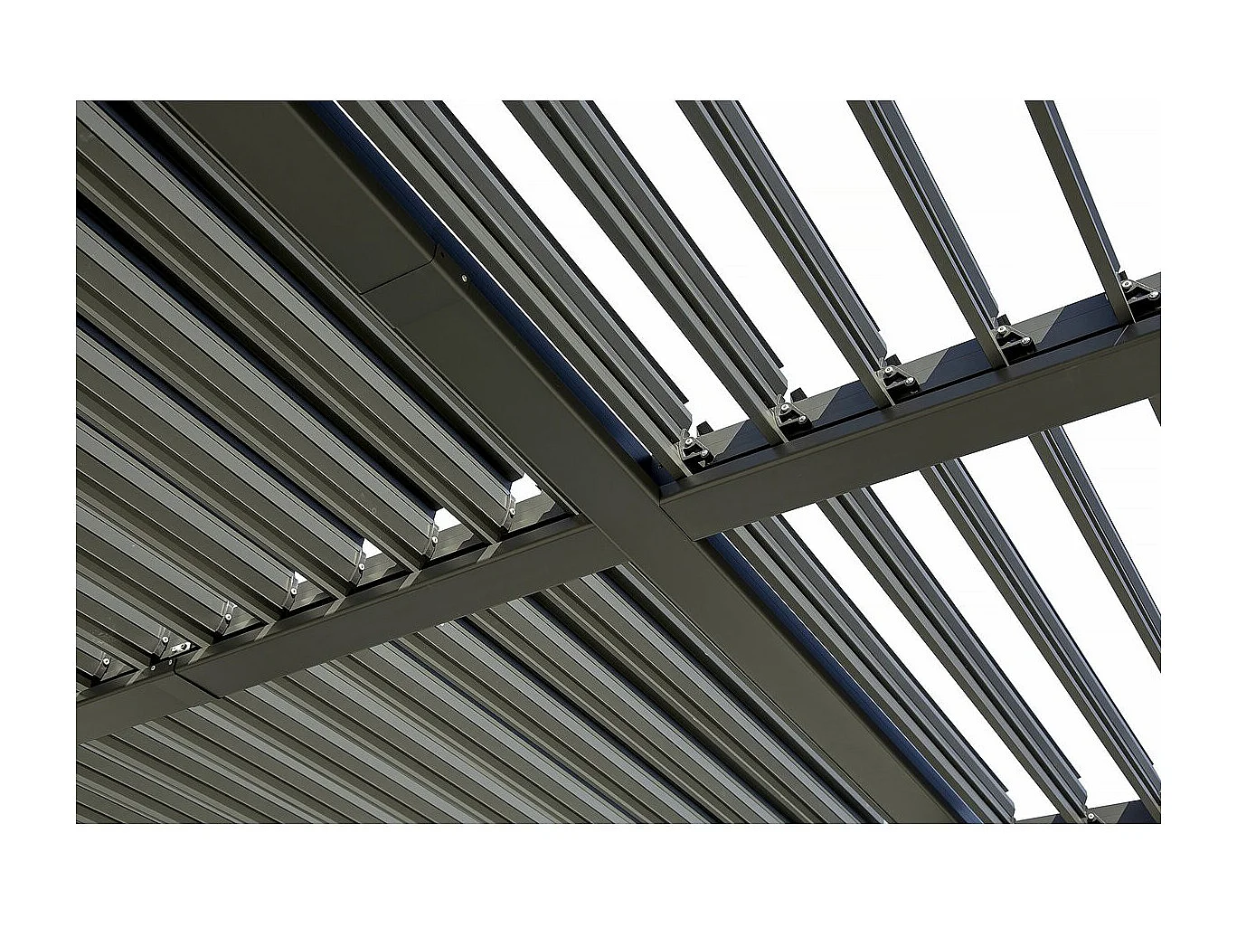 Kensington" bioklimatologische pergola met aluminium zonnescherm - 3 x 5 m - Grijs