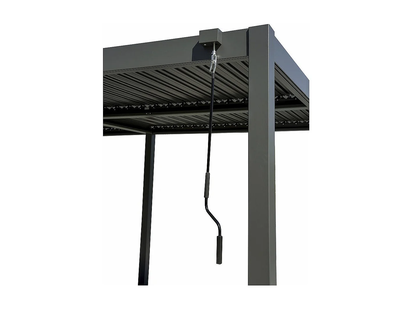 Kensington" bioklimatologische pergola met aluminium zonnescherm - 3 x 5 m - Grijs
