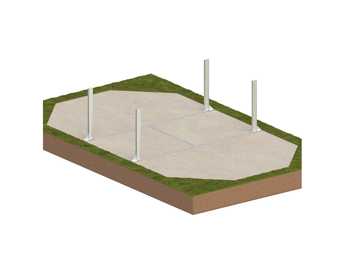 Piscina in legno NEMO 7.3 x 3.97 – H.1.45 m con spiaggia, grigio, Su telaio - senza cementazione - BAS7305OSPU2+PLA305 - ALTANKA