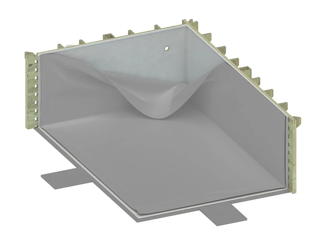 Piscina in legno AQUA 8.5 x 4.35 - H.1.45 m, grigio, con supporti da cementare - BAS7309OSPI2 - ALTANKA