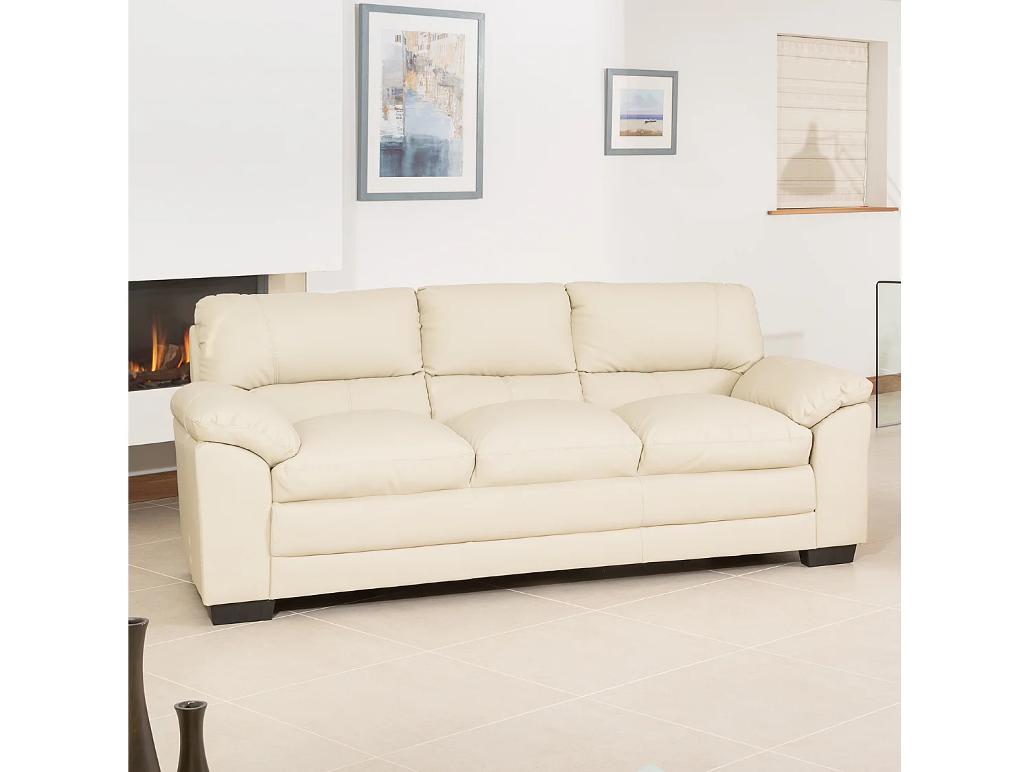 Genoa 3 Seat Leather Sofa