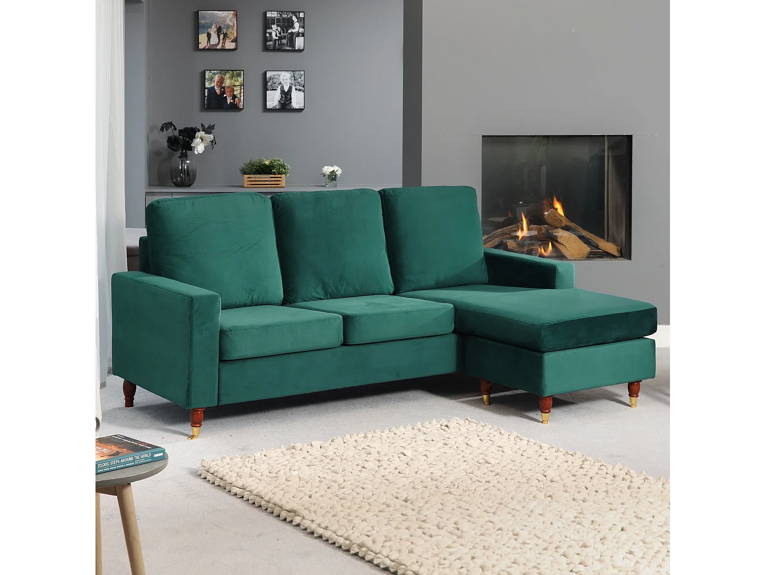 Hendrick Velvet Reversible Corner Sofa
