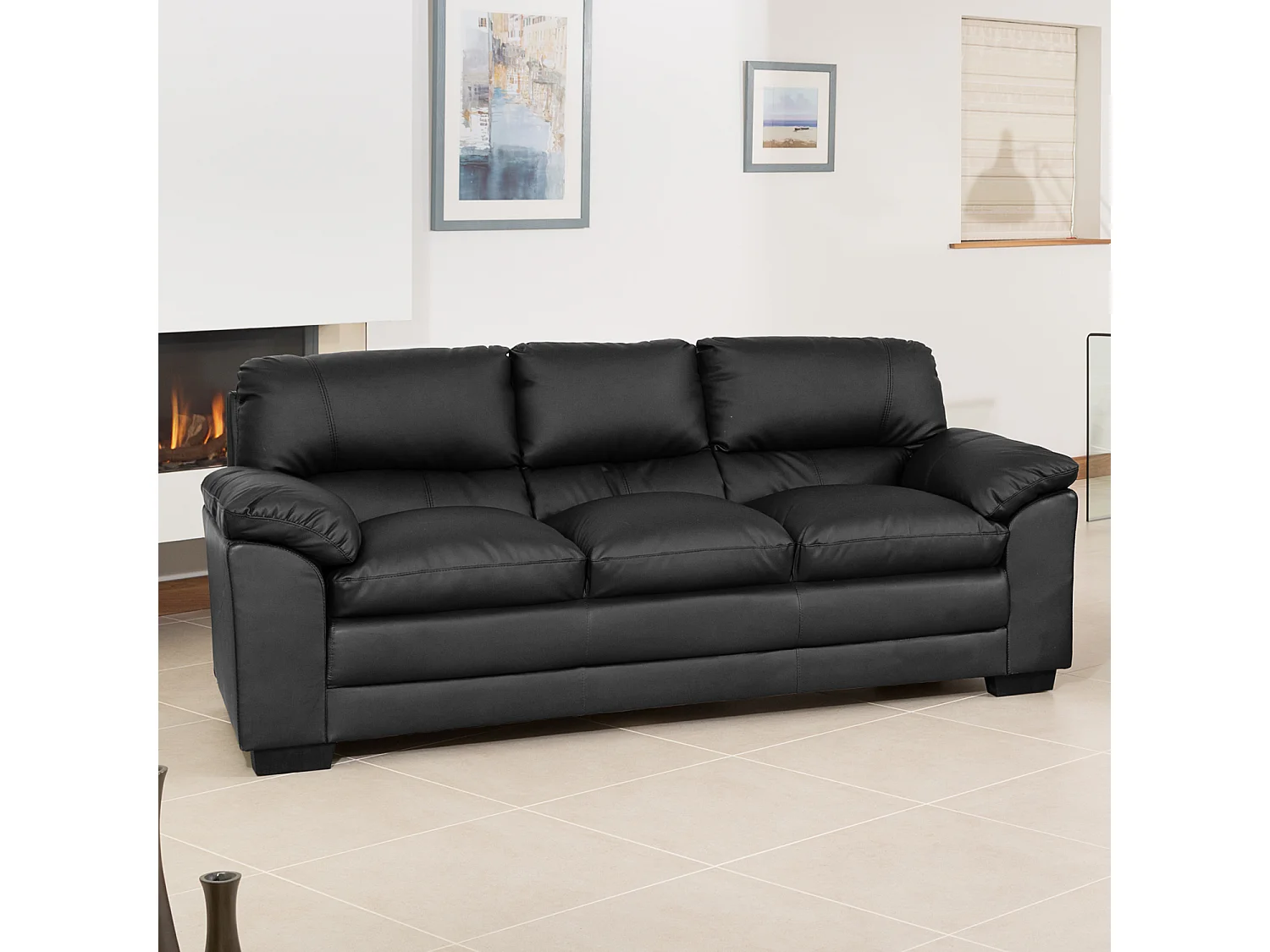 Genoa 3 Seat Leather Sofa