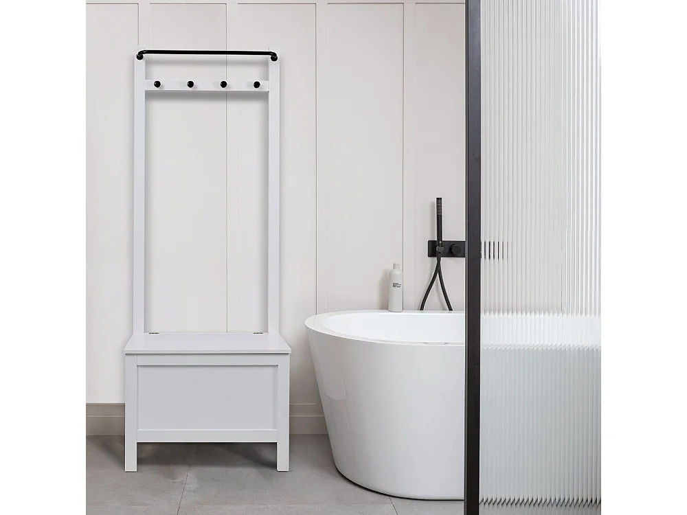 Noa & Nani Karlstad Bathroom Storage and Coat Hook Cabinet in White