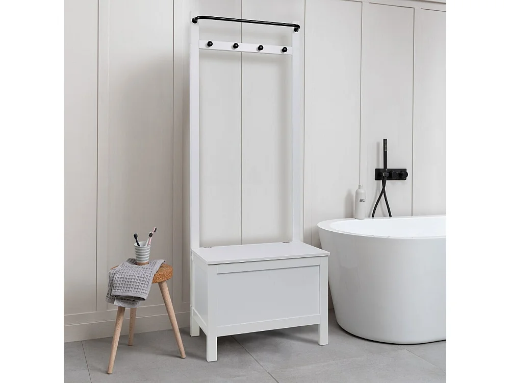 Noa & Nani Karlstad Bathroom Storage and Coat Hook Cabinet in White