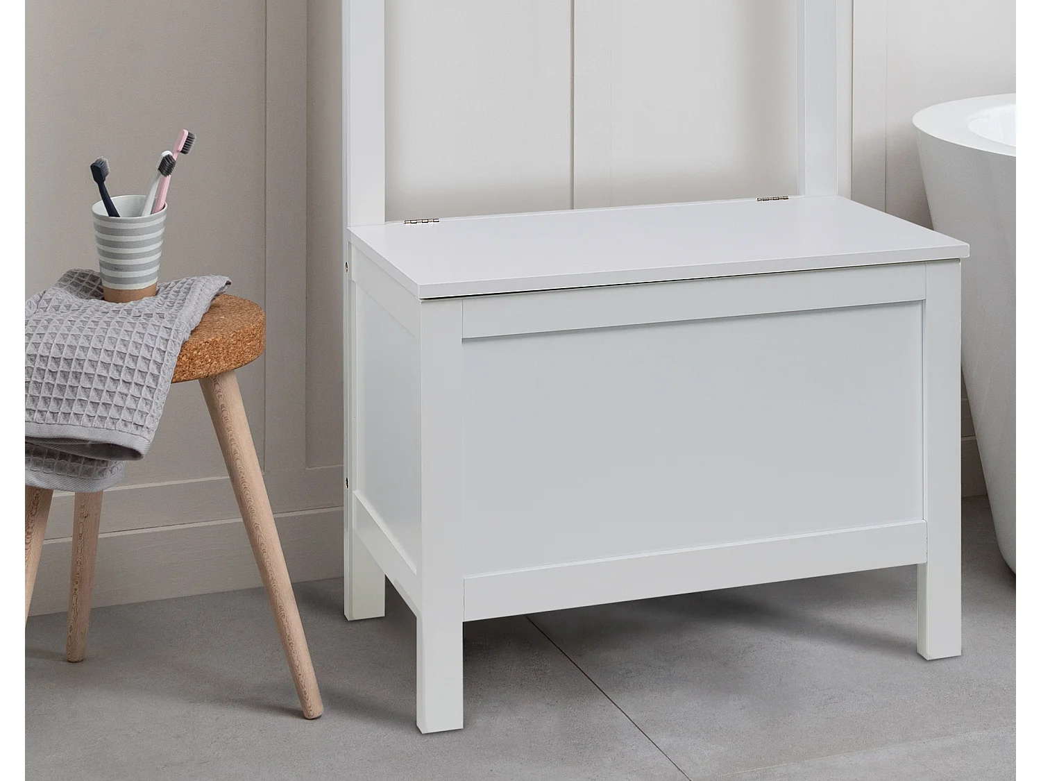 Noa & Nani Karlstad Bathroom Storage and Coat Hook Cabinet in White