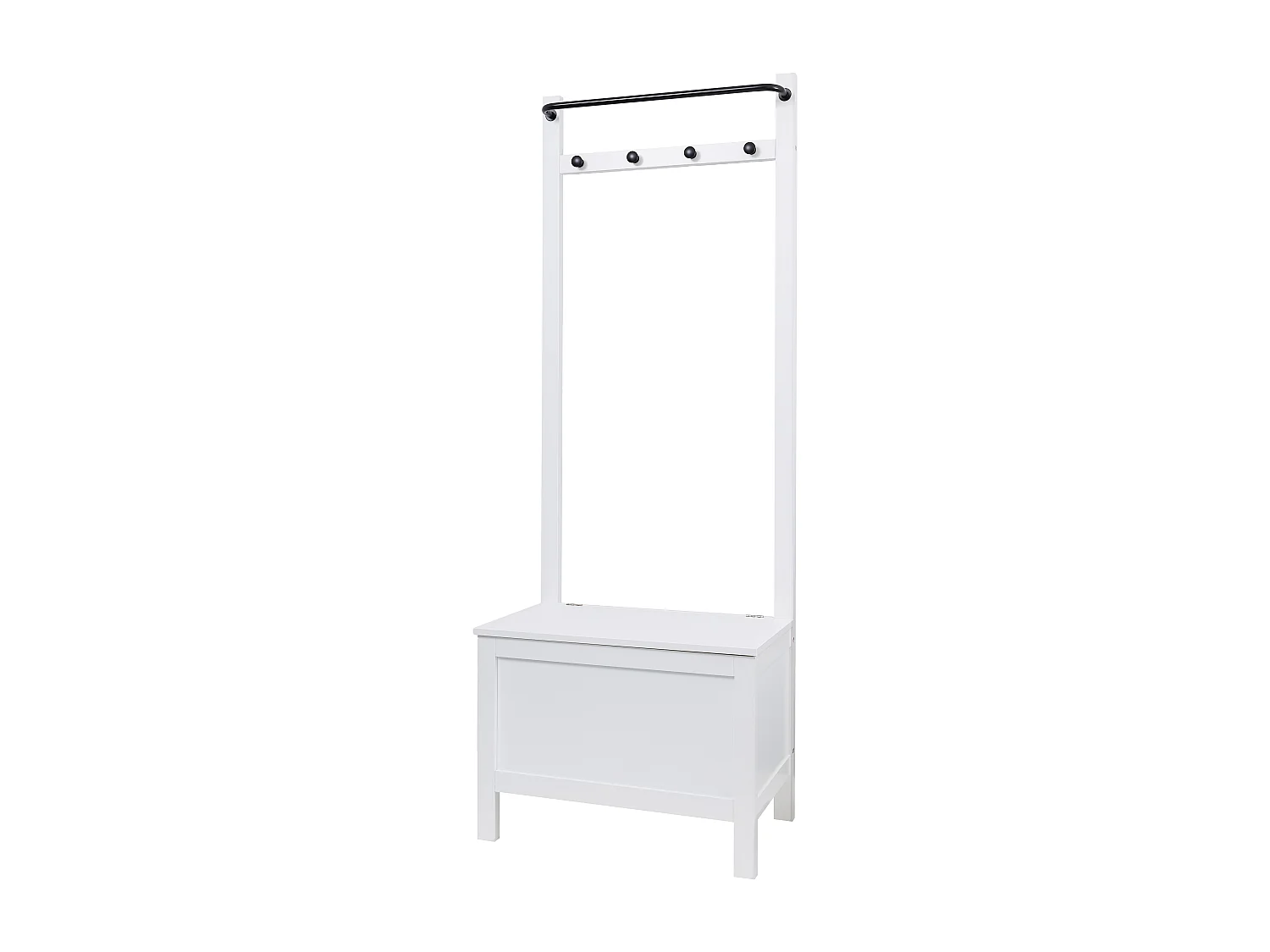 Noa & Nani Karlstad Hallway Bench Shoe Storage and Coat Hook in White