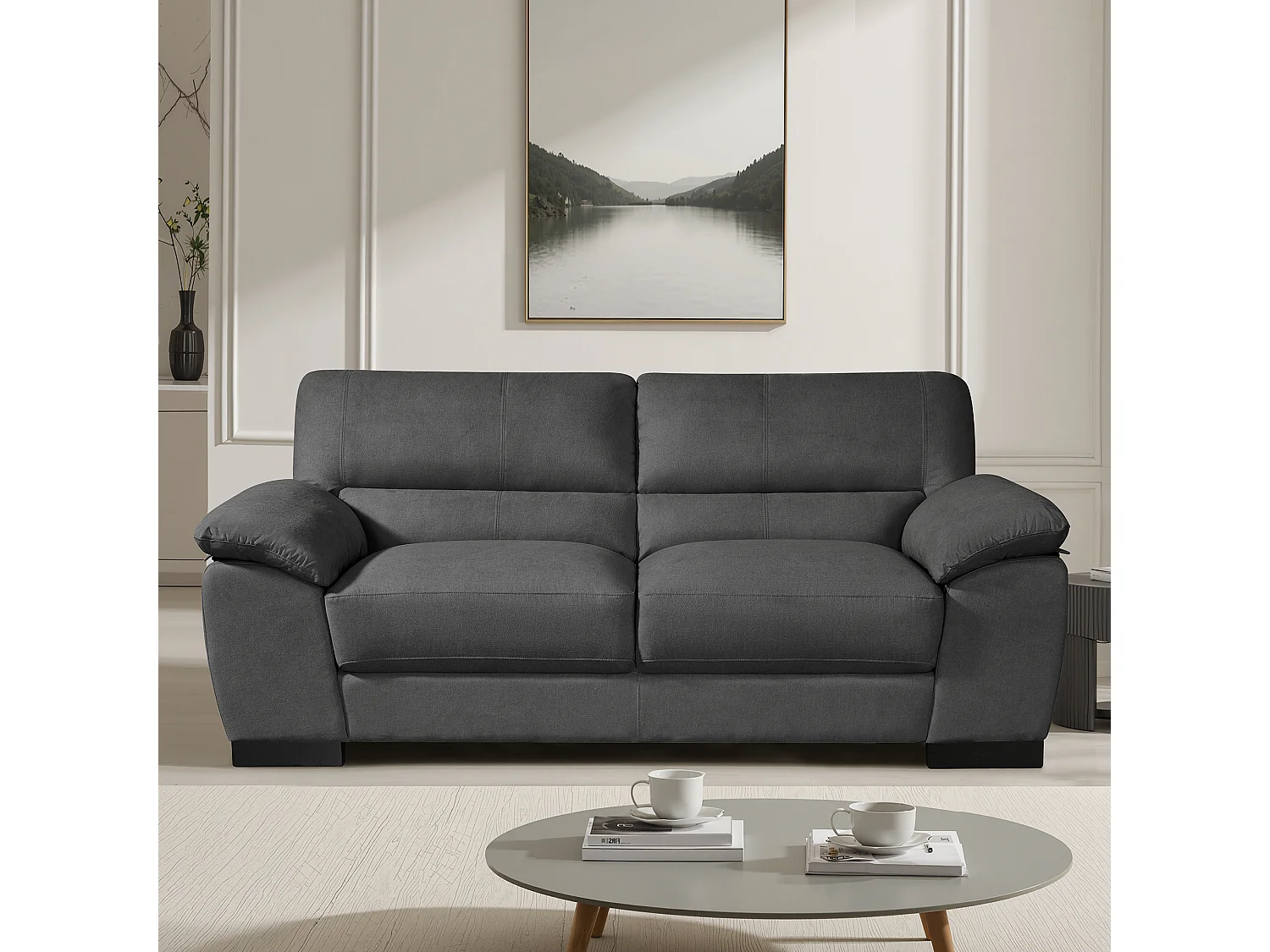 Mellette 3 Seat Fabric Sofa