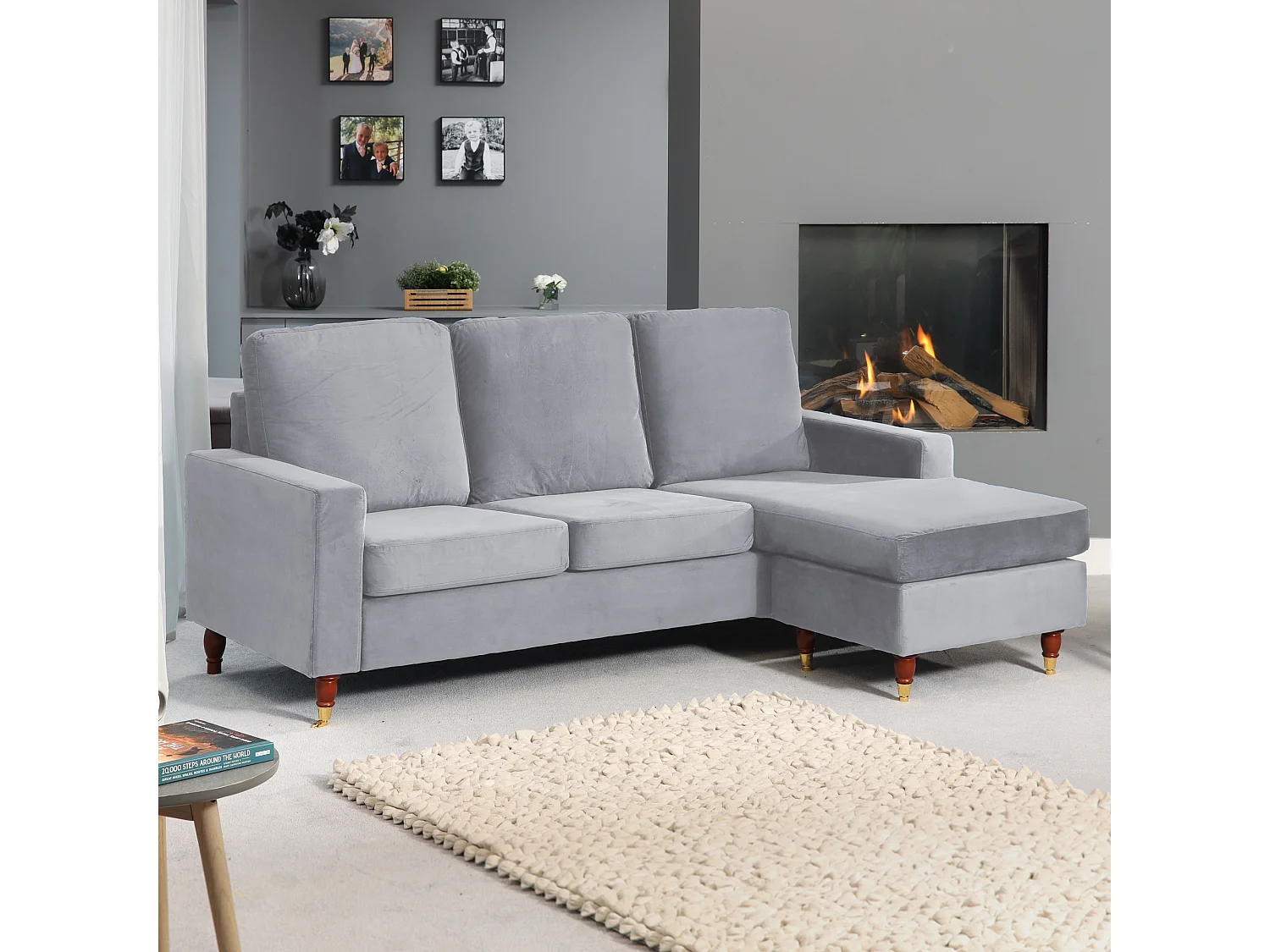 Hendrick Velvet Reversible Corner Sofa
