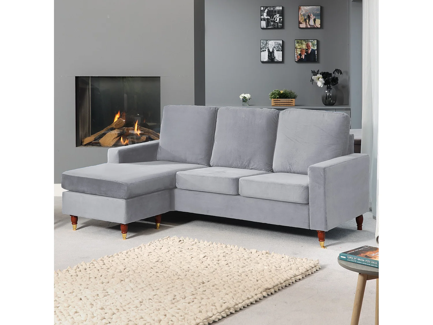Hendrick Velvet Reversible Corner Sofa