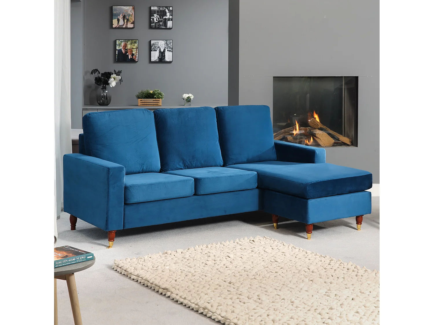 Hendrick Velvet Reversible Corner Sofa