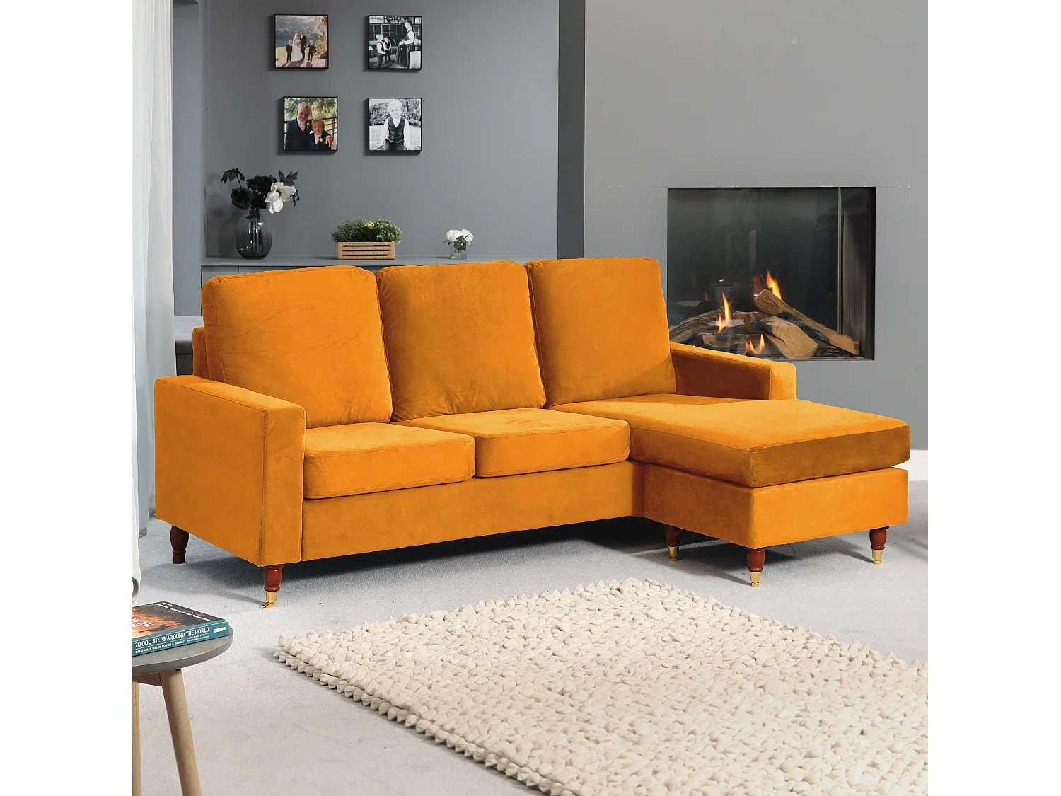 Hendrick Velvet Reversible Corner Sofa