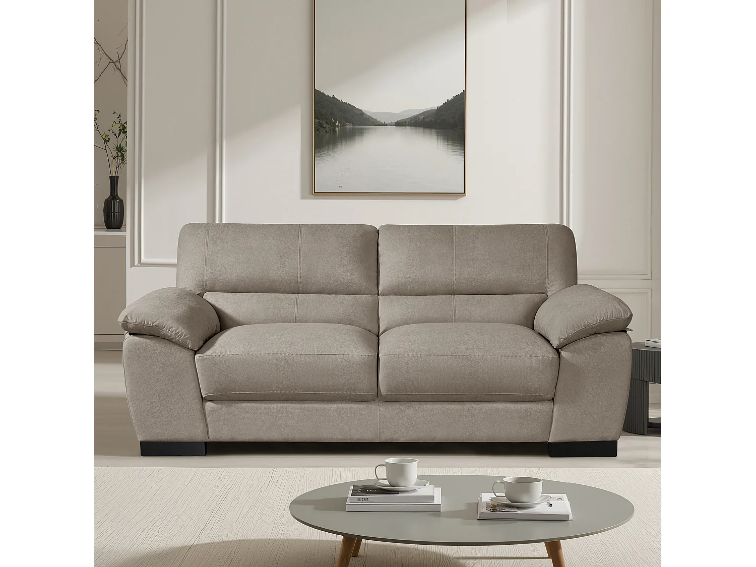 Mellette 3 Seat Fabric Sofa