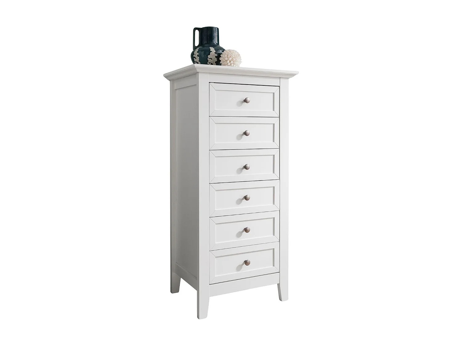 Noa & Nani Karlstad Chest of Drawers Tall Bedroom 6 Drawer in White