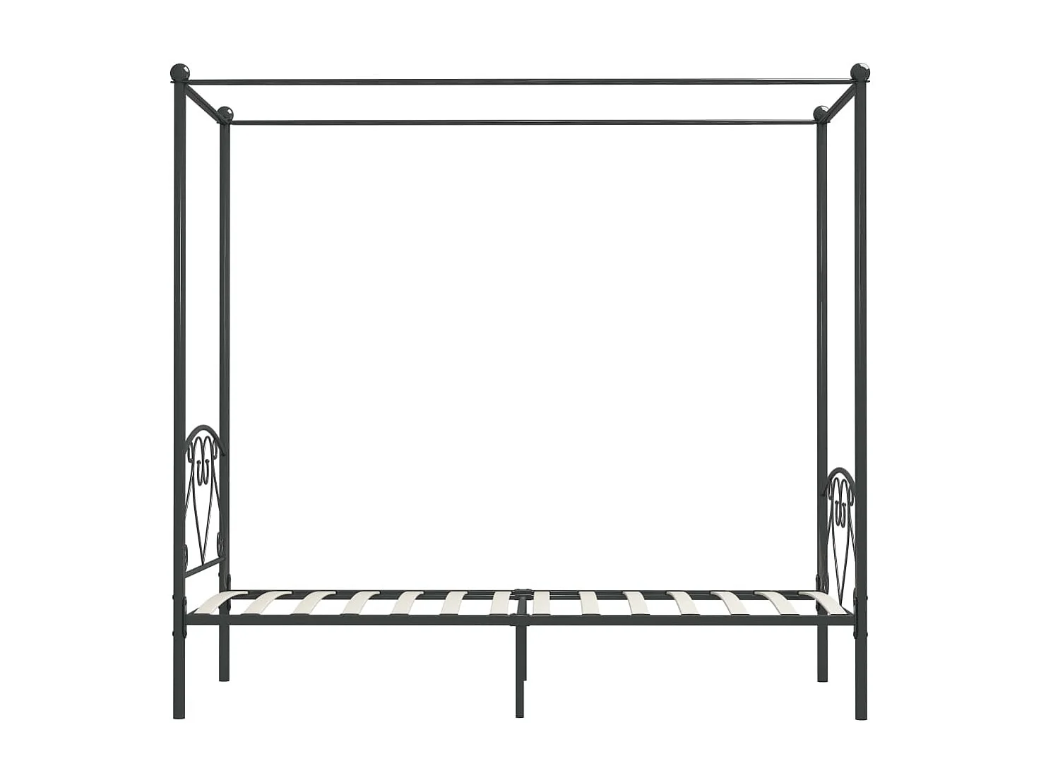 284441 Berkfield Canopy Bed Frame without Mattress Grey Metal 100x200 cm