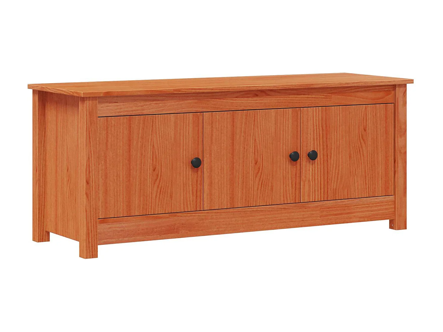 Berkfield Shoe Cabinet Wax Brown 110 x 38 x 45.5 cm Solid Pine Wood